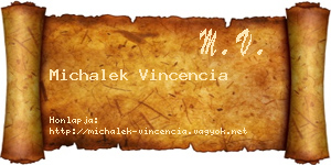 Michalek Vincencia névjegykártya